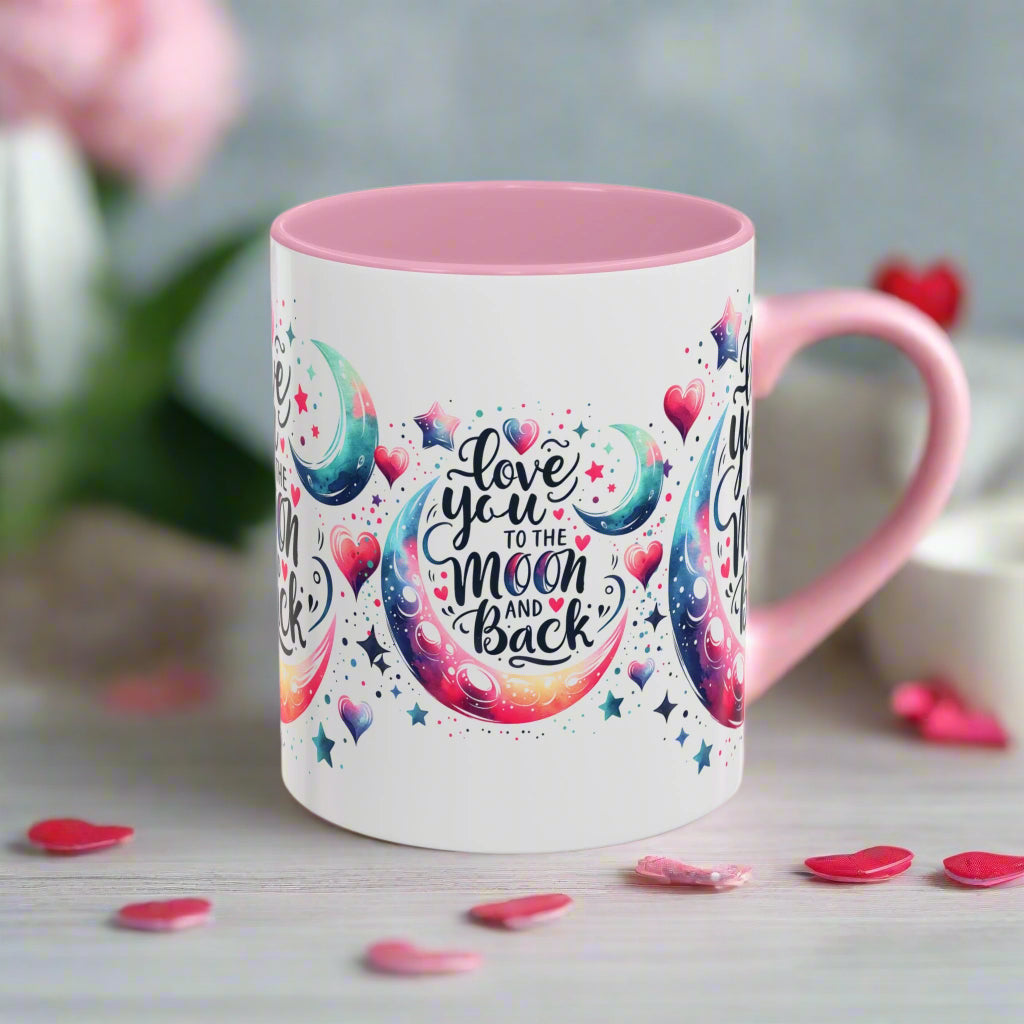 Love You to the Moon Colorful Mugs (11oz, 15oz)