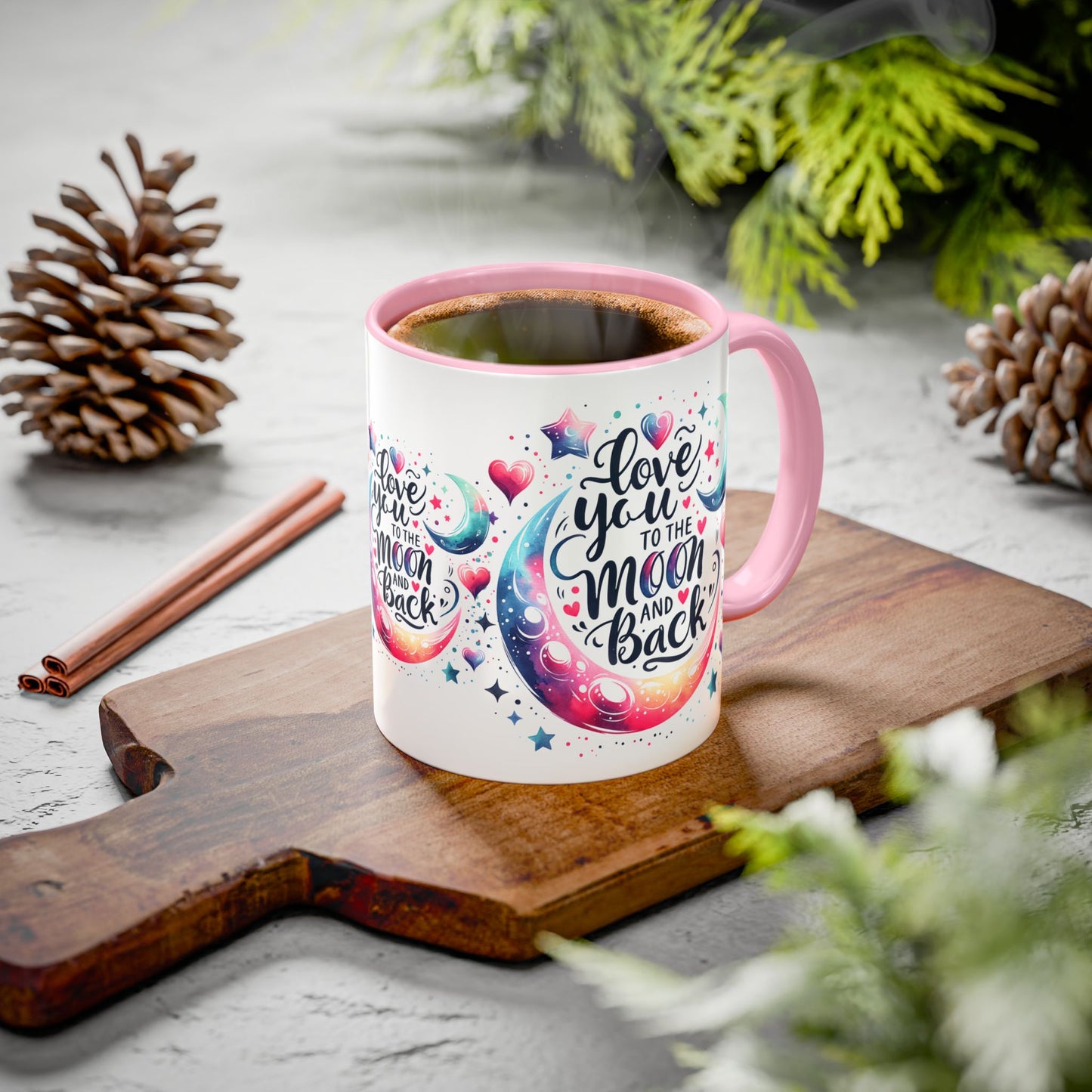 Love You to the Moon Colorful Mugs (11oz, 15oz)