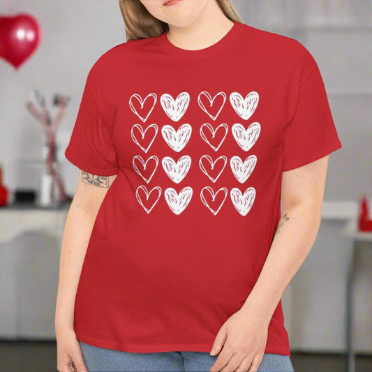 Rows of Hearts Tee