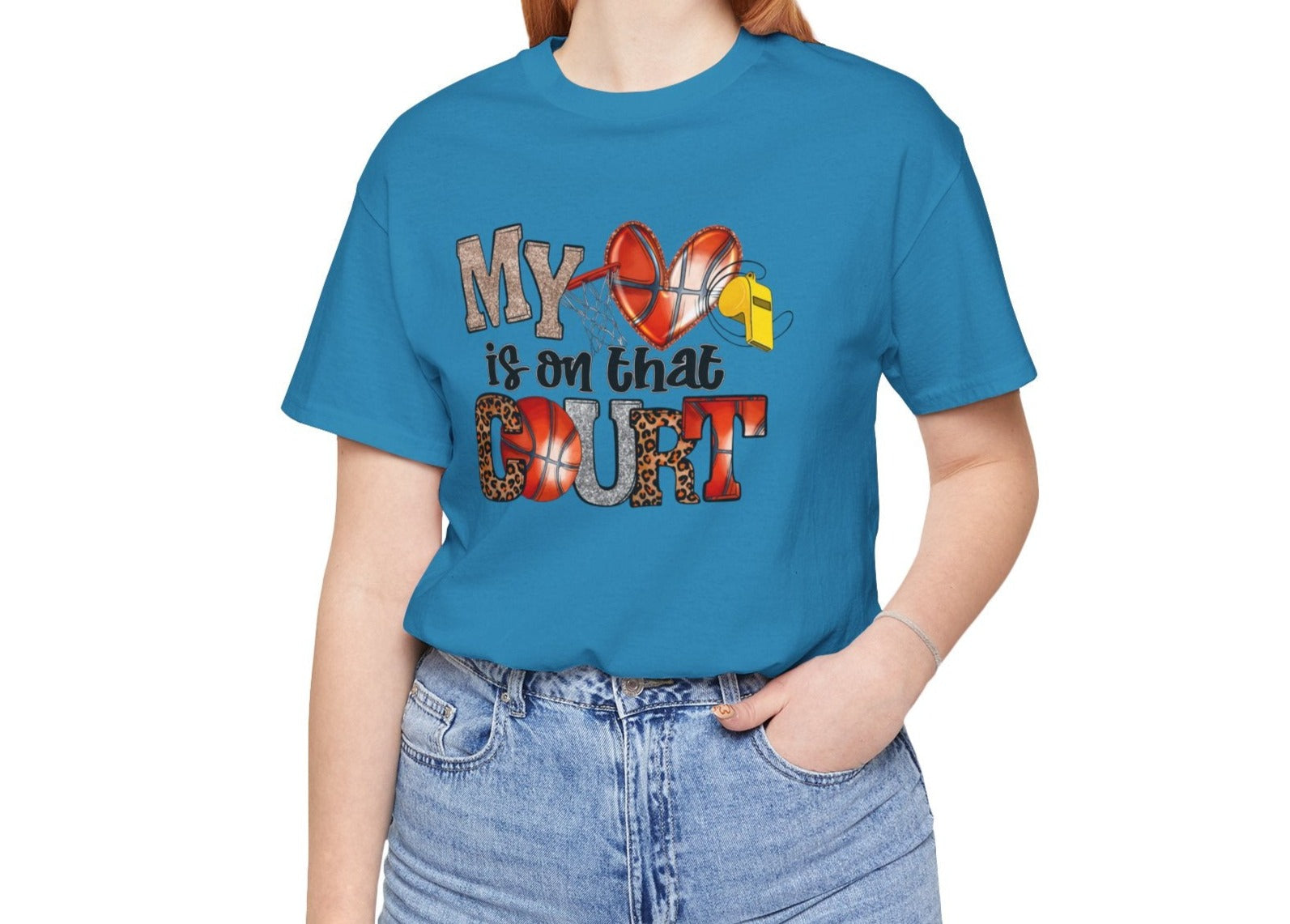 My Heart is on the Court: Mom Supporter Tee - Kim’s Signature Beauty & Accessories    (Store description)