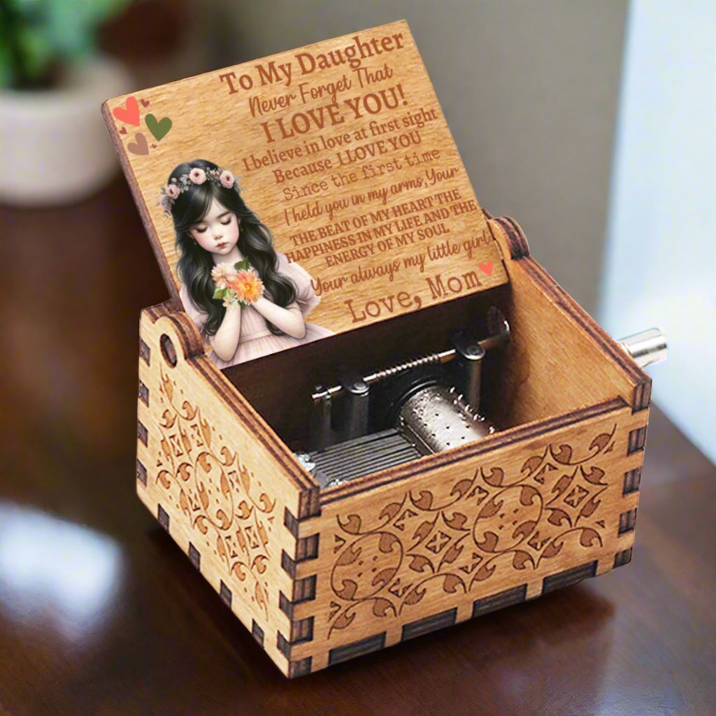 Daughter, Message Music Box Dark Haired Girl - Kim’s Signature Beauty & Accessories    (Store description)