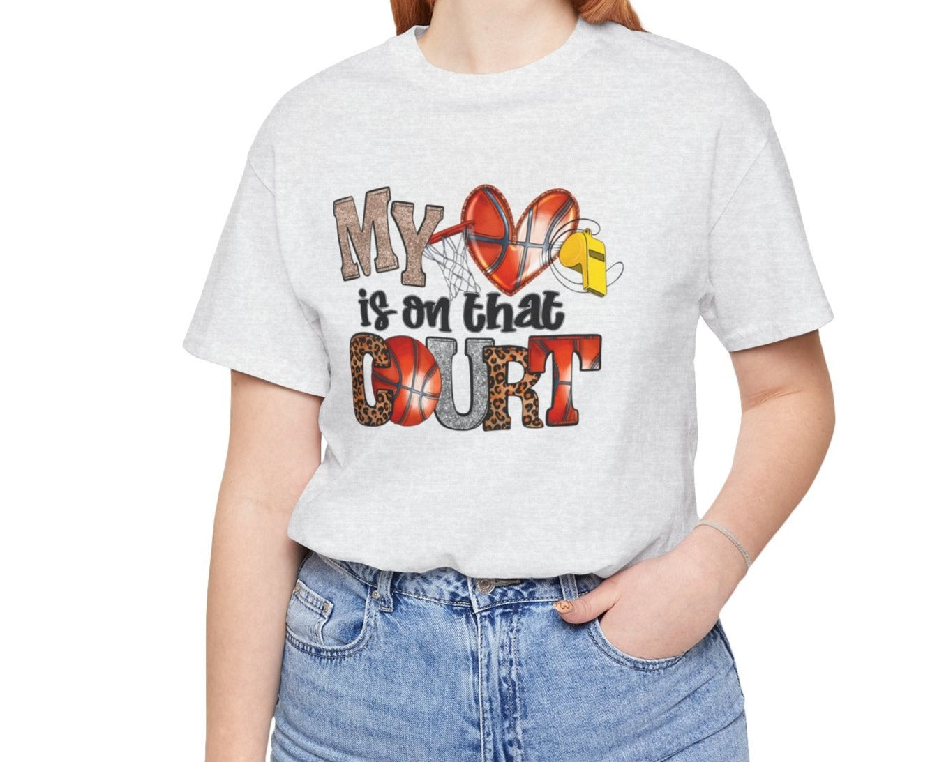 My Heart is on the Court: Mom Supporter Tee - Kim’s Signature Beauty & Accessories    (Store description)