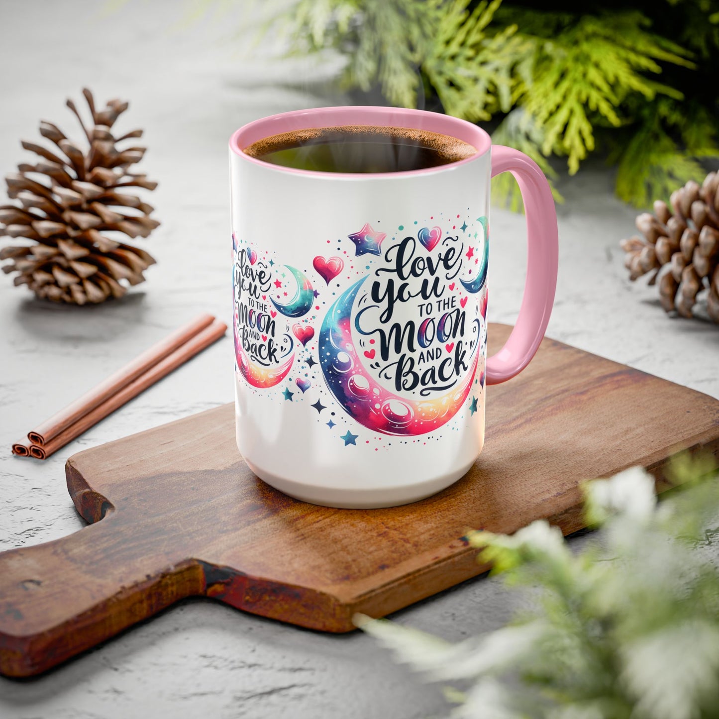 Love You to the Moon Colorful Mugs (11oz, 15oz)