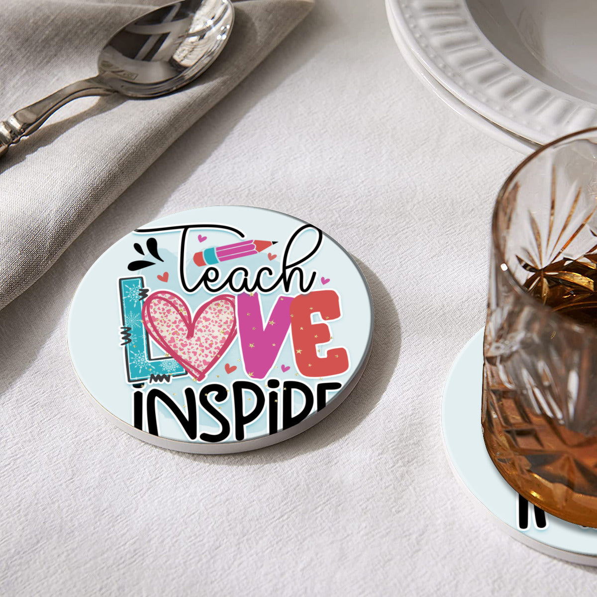 Teach, Love, Inspire Coasters - Kim’s Signature Beauty & Accessories    (Store description)