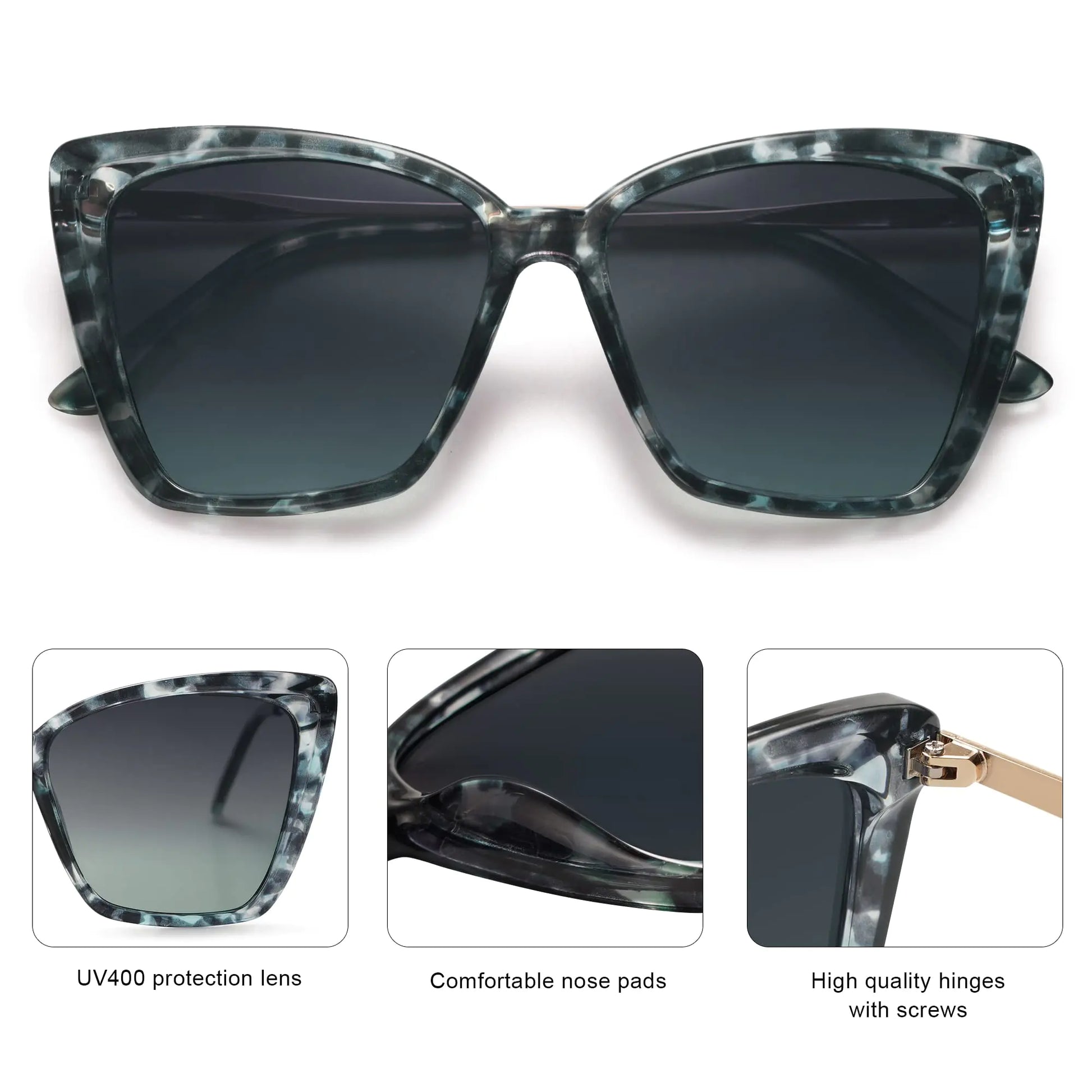 Womens Oversized Square Cat Eye Sun Glasses - Kim’s Signature Beauty & Accessories    (Store description)