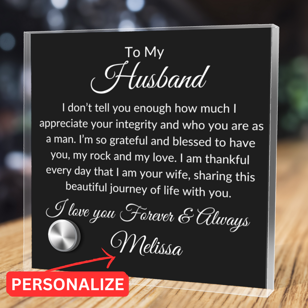 Husband-Gold or Silver Cross & Personalized Message Plaque - Kim’s Signature Beauty & Accessories    (Store description)