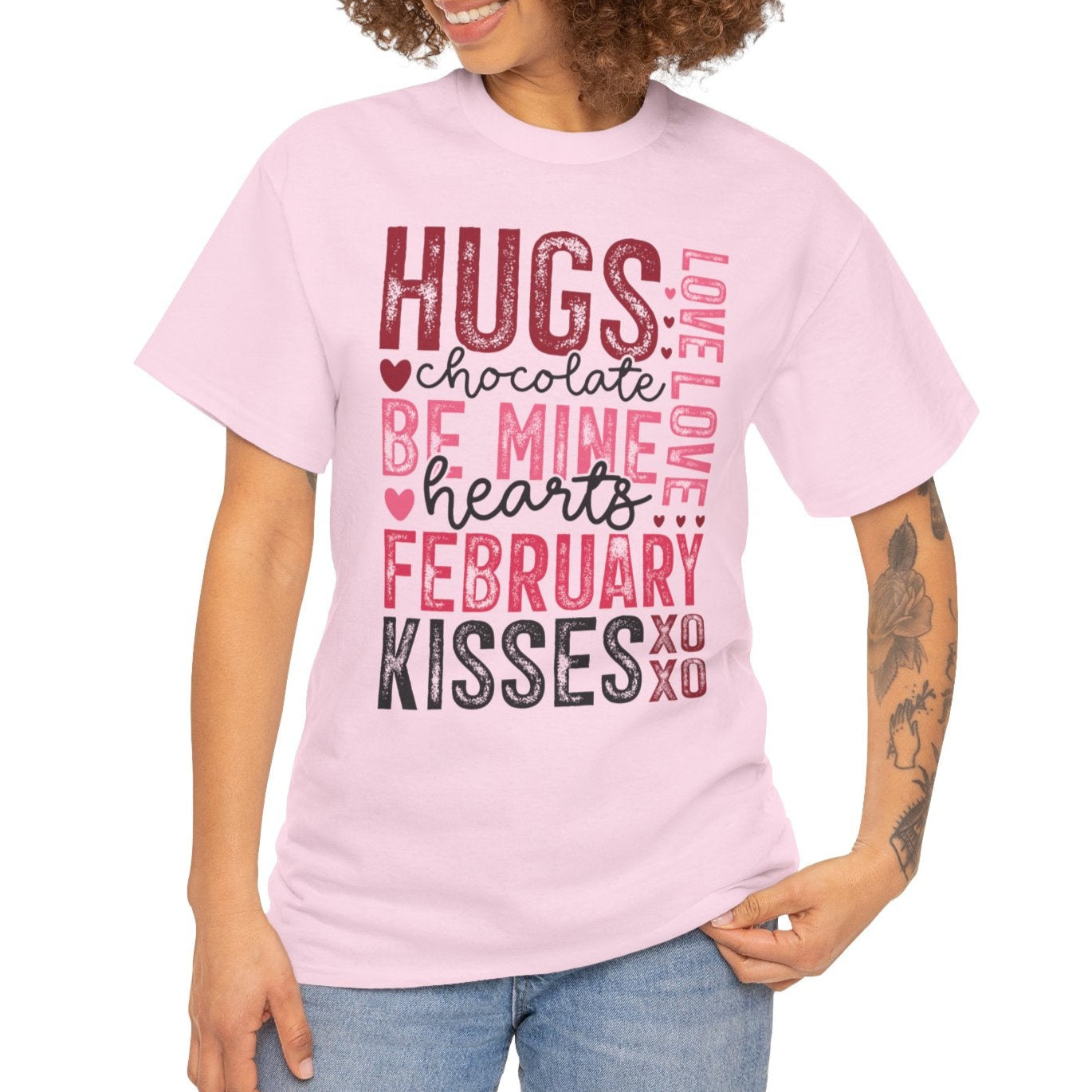 Hearts, February, Love Kisses Tee