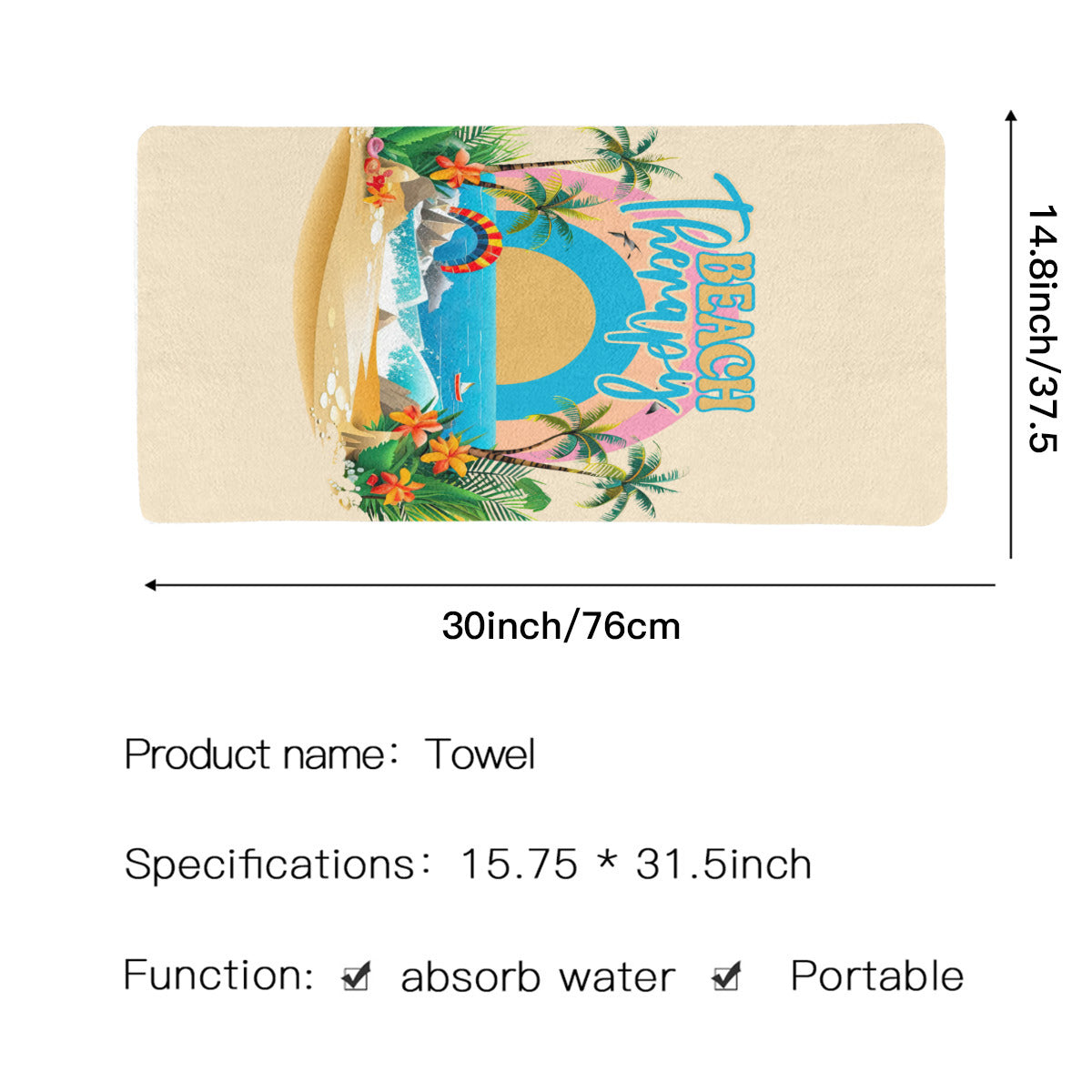 Beach Therapy Towel - Kim’s Signature Beauty & Accessories    (Store description)