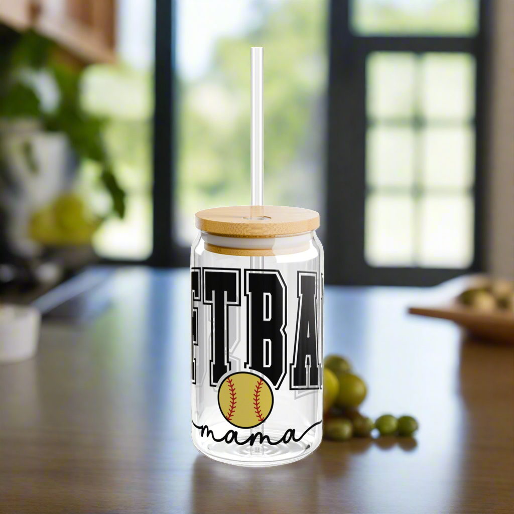 Softball Mama | Sipper Glass, 16oz - Kim’s Signature Beauty & Accessories    (Store description)