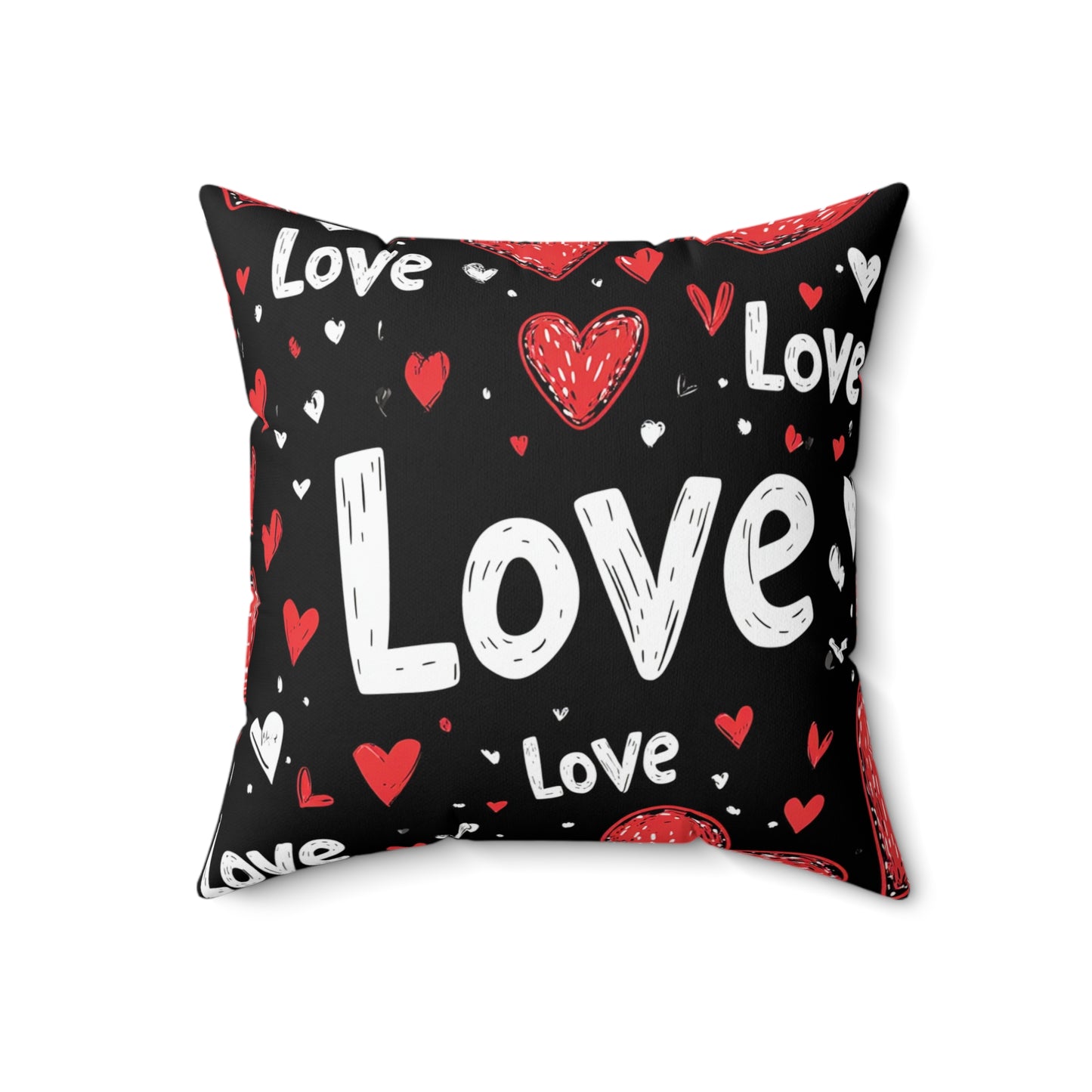 Love in Black and Red Throw Pillow