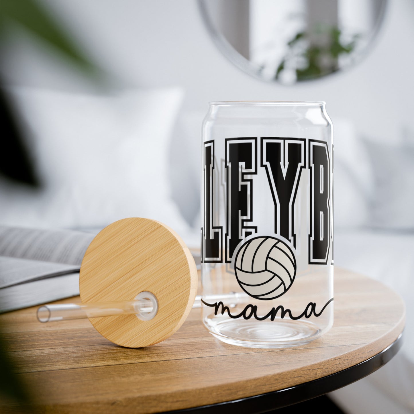 Volleyball Mama | Sipper Glass, 16oz - Kim’s Signature Beauty & Accessories    (Store description)