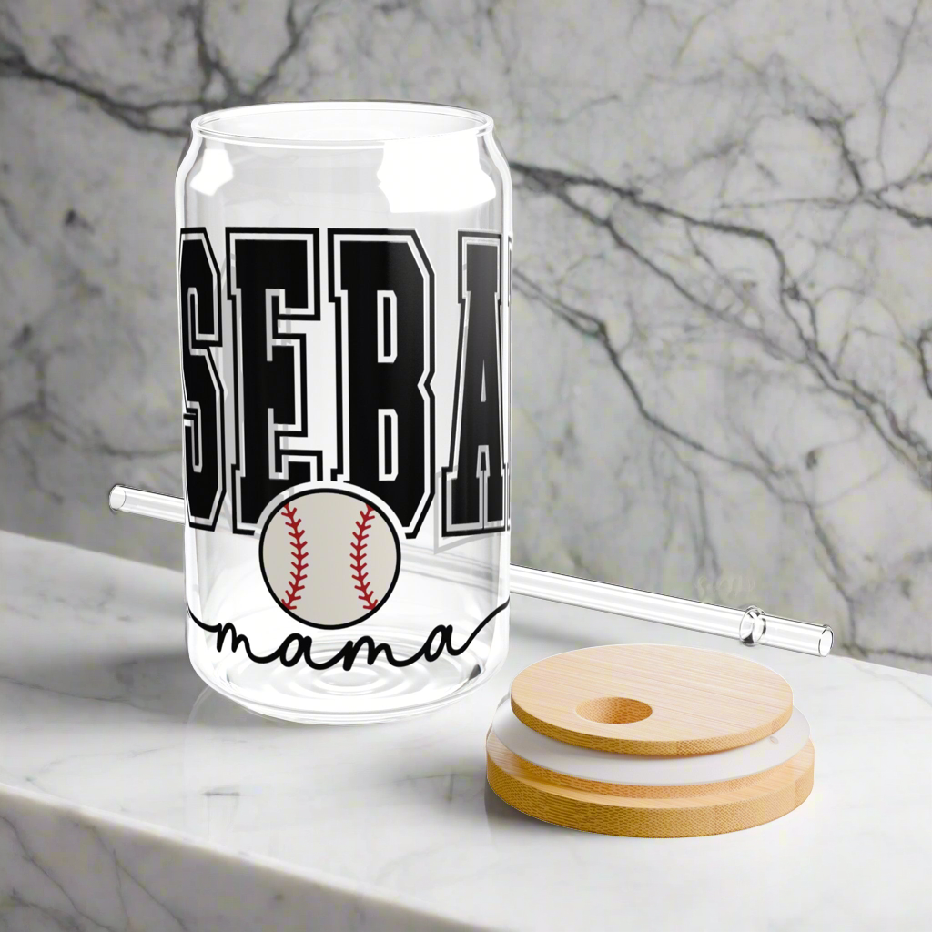 Baseball Mama | Sipper Glass, 16oz - Kim’s Signature Beauty & Accessories    (Store description)