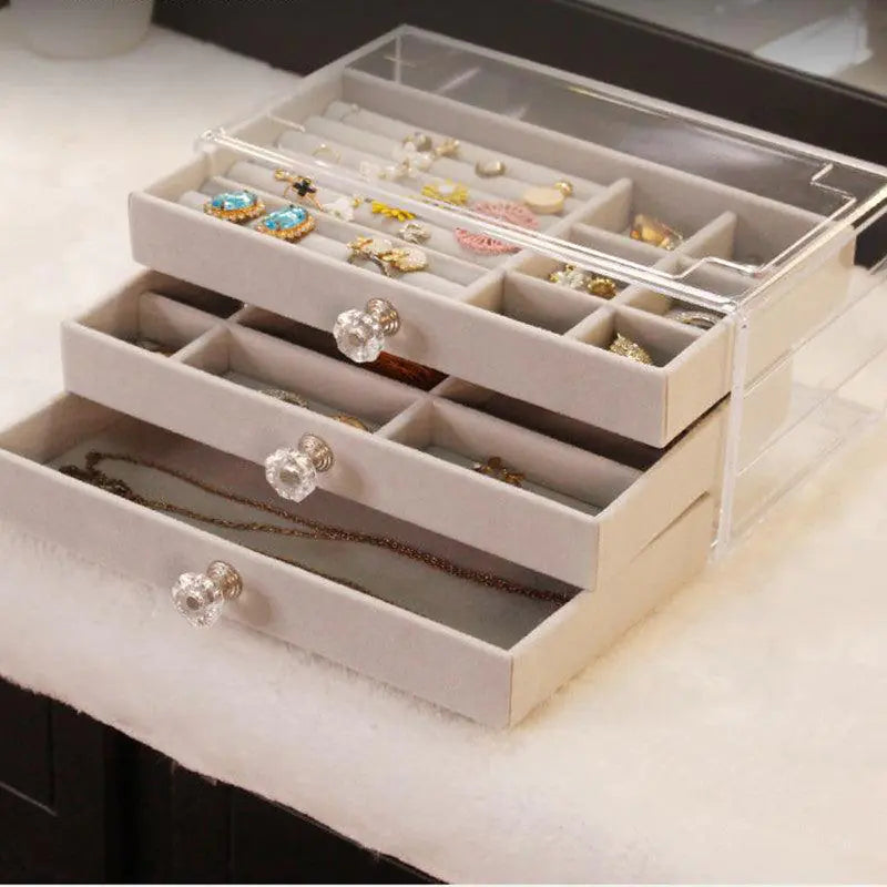 Acrylic Jewelry Box Velvet Compartments - Kim’s Signature Beauty & Accessories    (Store description)