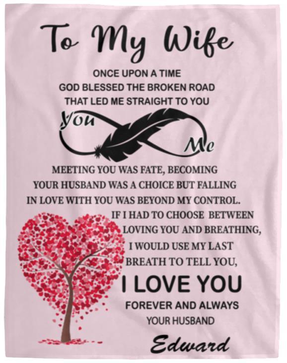 To My Wife - God blessed the broken road Blanket | Customizable - Kim’s Signature Beauty & Accessories    (Store description)