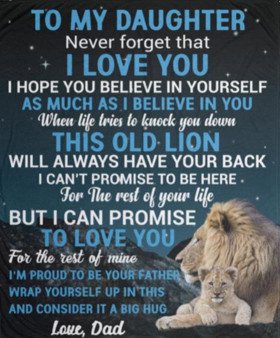 To My Daughter Lion Blanket from Dad - Kim’s Signature Beauty & Accessories    (Store description)