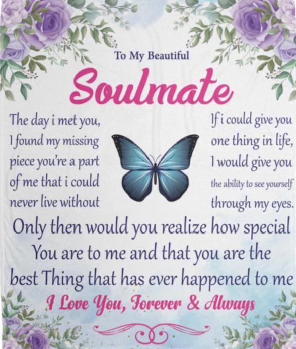 Beautiful Soulmate Blanket (50x60) - Kim’s Signature Beauty & Accessories    (Store description)