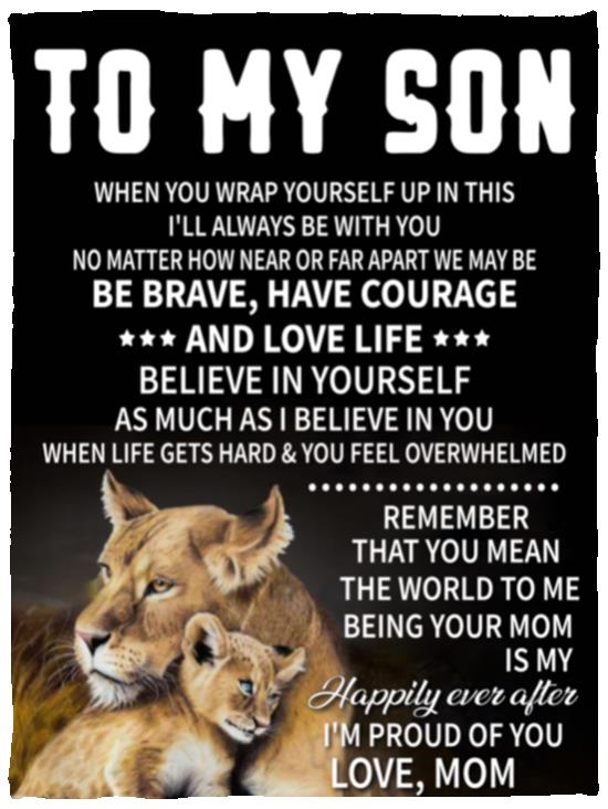 To My Son Lion Blanket - Kim’s Signature Beauty & Accessories    (Store description)