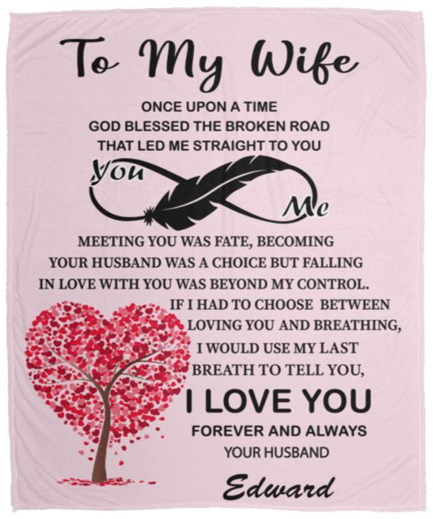 To My Wife - God blessed the broken road Blanket | Customizable - Kim’s Signature Beauty & Accessories    (Store description)