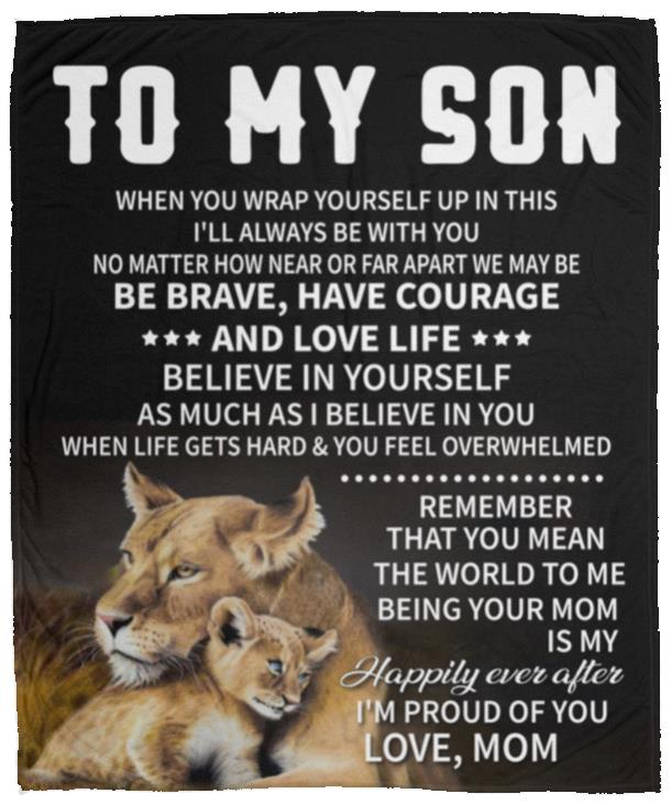 To My Son Lion Blanket - Kim’s Signature Beauty & Accessories    (Store description)