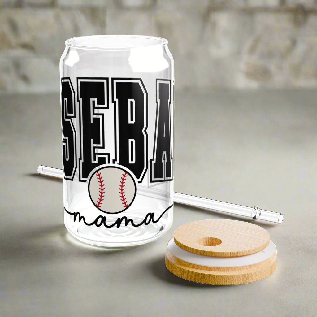 Baseball Mama | Sipper Glass, 16oz - Kim’s Signature Beauty & Accessories    (Store description)