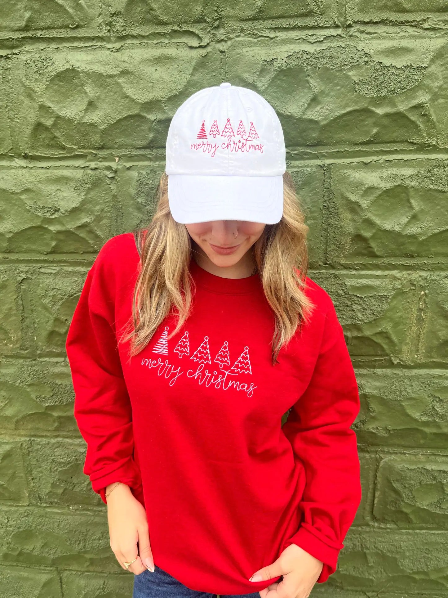 Merry Christmas Embroidered Sweatshirt - Kim’s Signature Beauty & Accessories    (Store description)