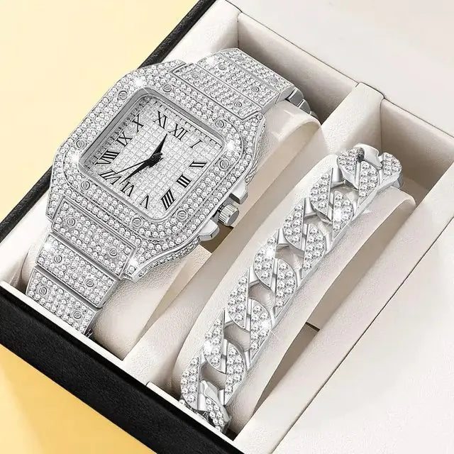 2Pcs Set Diamond Women Watches - Kim’s Signature Beauty & Accessories    (Store description)