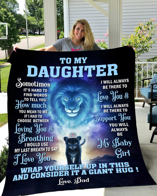 DAUGHTER, LOVE DAD LION BLANKET - Kim’s Signature Beauty & Accessories    (Store description)