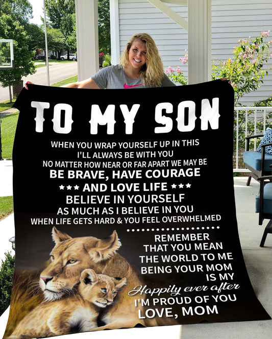 To My Son Lion Blanket - Kim’s Signature Beauty & Accessories    (Store description)