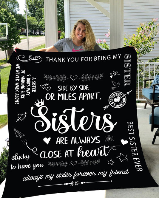 Sisters | Always together by heart Blanket - Kim’s Signature Beauty & Accessories    (Store description)