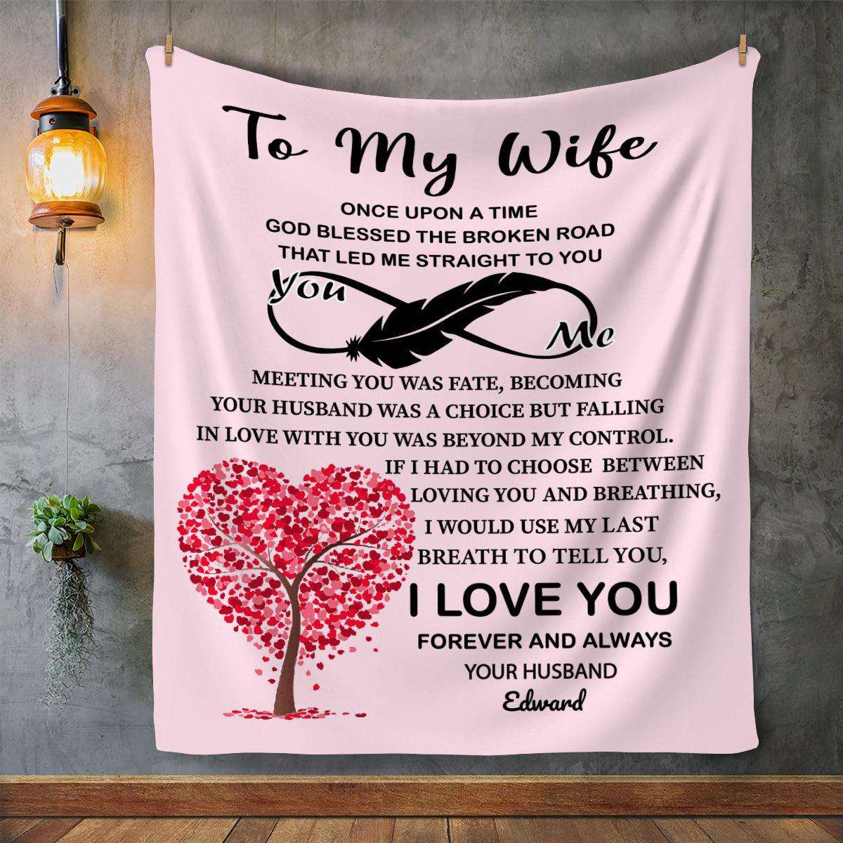 To My Wife - God blessed the broken road Blanket | Customizable - Kim’s Signature Beauty & Accessories    (Store description)