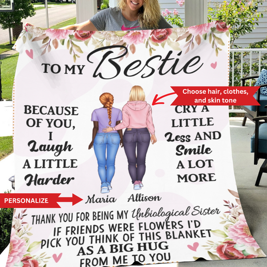 To My Bestie Personalized Blanket