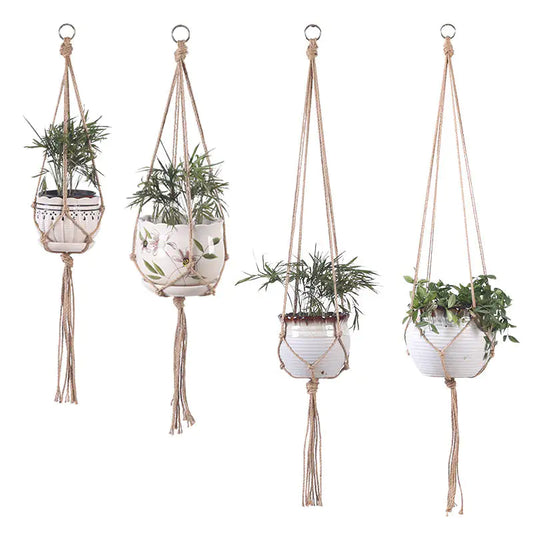 Hand-woven plant hanging basket cotton rope sling basket