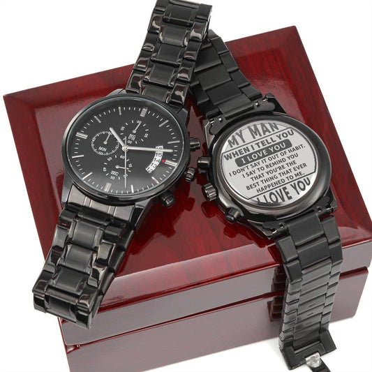 My Man, I Love You Engraved Watch - Kim’s Signature Beauty & Accessories    (Store description)