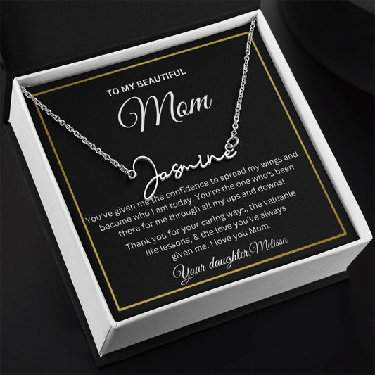 Beautiful Mom, Love Daughter (Personalized) Necklace - Kim’s Signature Beauty & Accessories    (Store description)