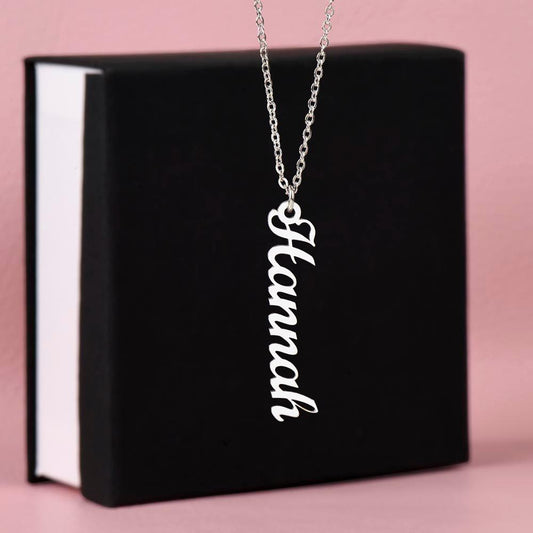 Verticle Name Necklace - Kim’s Signature Beauty & Accessories    (Store description)