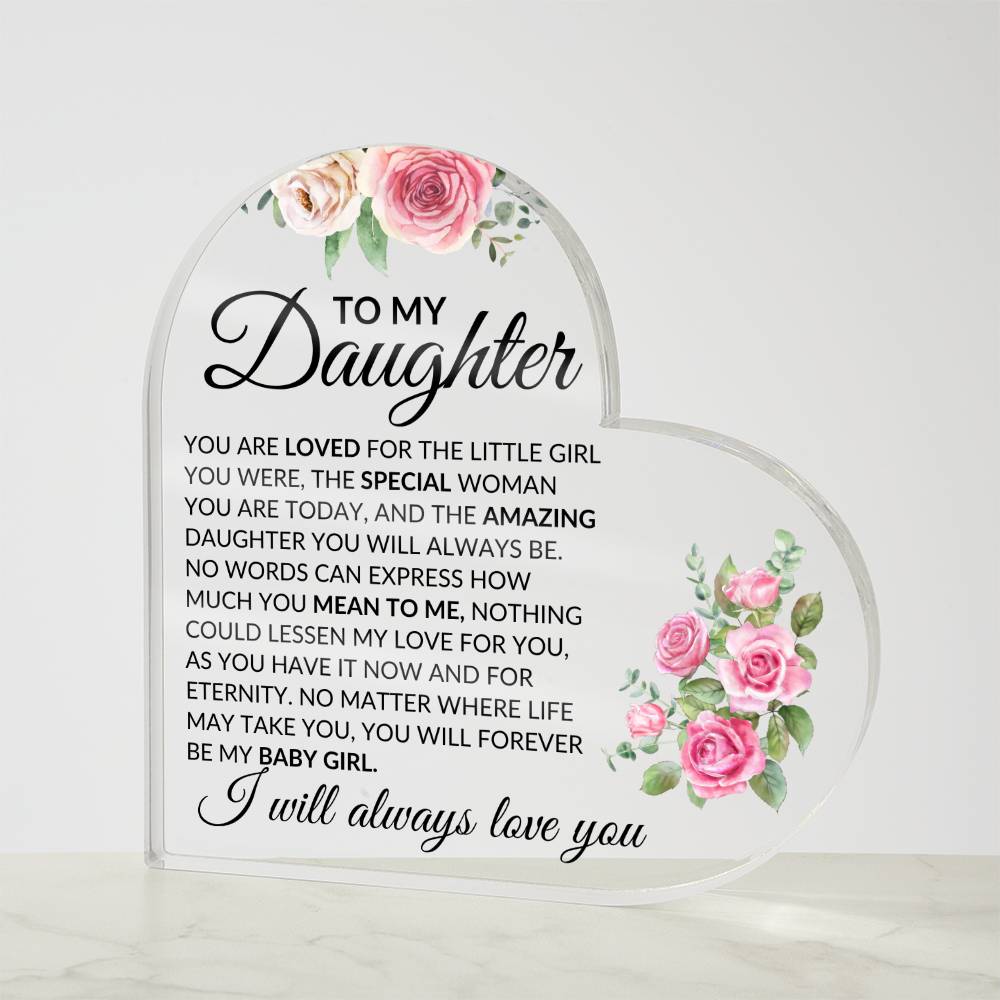 Daughter, love you Acrylic Heart - Kim’s Signature Beauty & Accessories    (Store description)