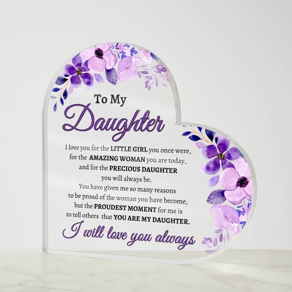 Daughter | Acrylic Heart - Kim’s Signature Beauty & Accessories    (Store description)