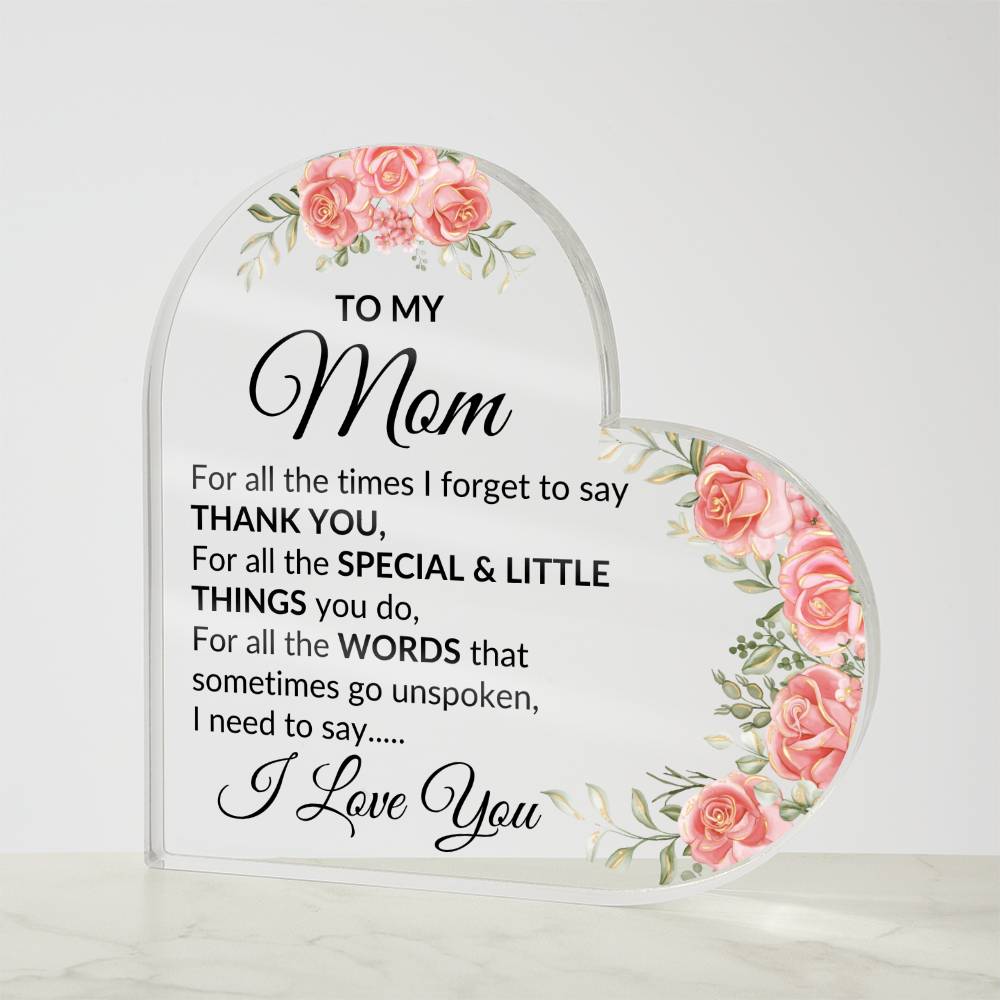 Mom, I love you | Heart Acrylic - Kim’s Signature Beauty & Accessories    (Store description)