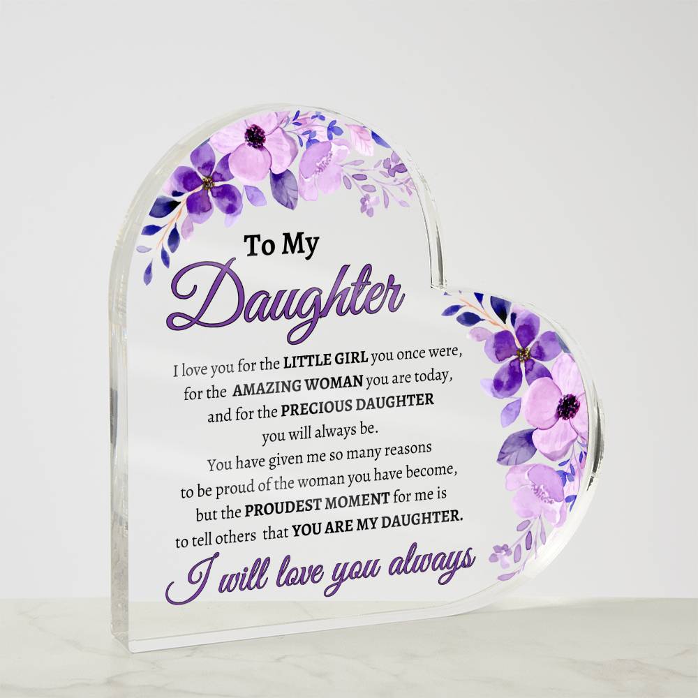 Daughter | Acrylic Heart - Kim’s Signature Beauty & Accessories    (Store description)