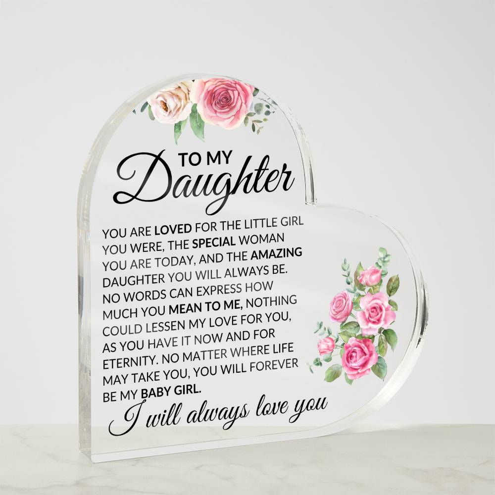 Daughter, love you Acrylic Heart - Kim’s Signature Beauty & Accessories    (Store description)