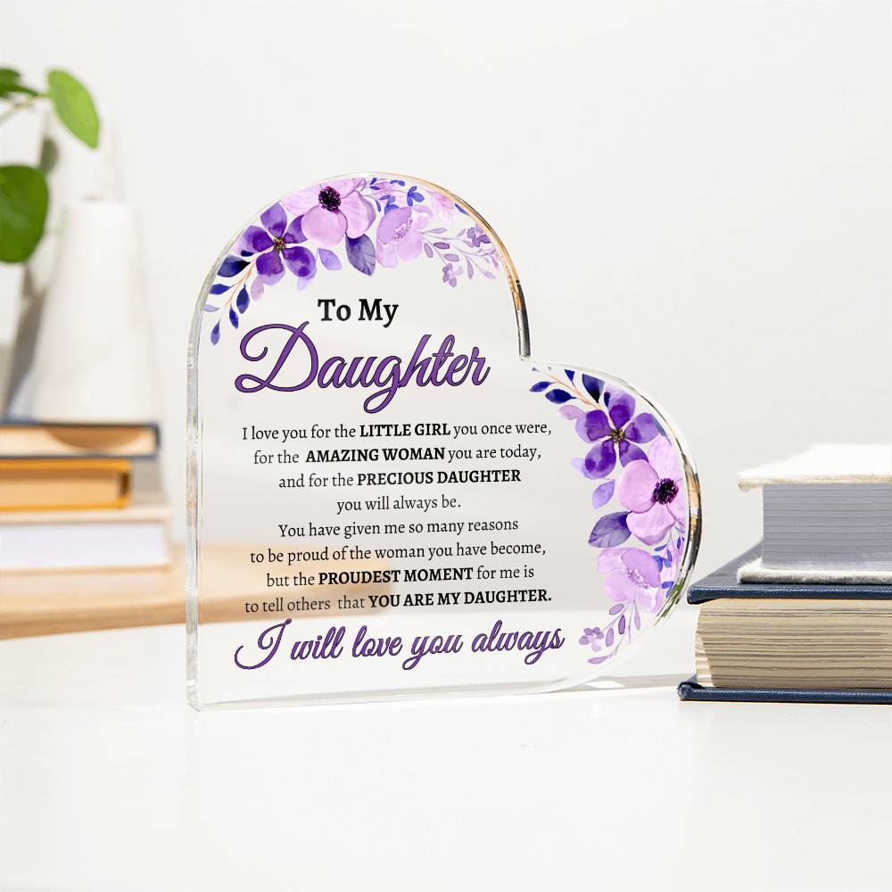 Daughter | Acrylic Heart - Kim’s Signature Beauty & Accessories    (Store description)