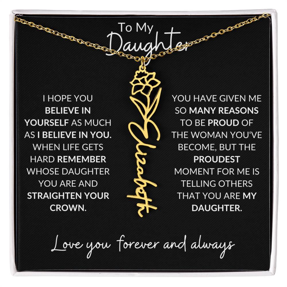 Daughter- Birth Flower Necklace - Kim’s Signature Beauty & Accessories    (Store description)