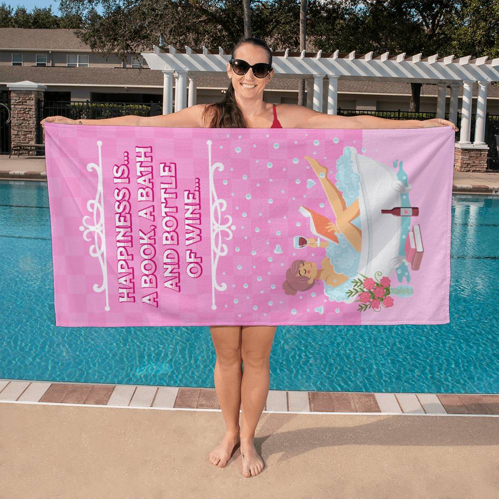 Happiness is a Bath | Bath Towel - Kim’s Signature Beauty & Accessories    (Store description)