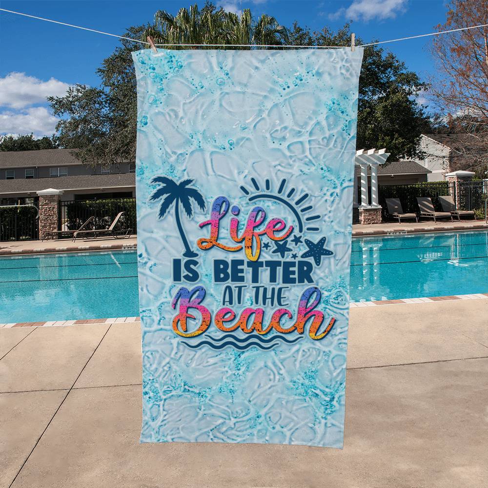 Life Is Better | Beach Towel - Kim’s Signature Beauty & Accessories    (Store description)