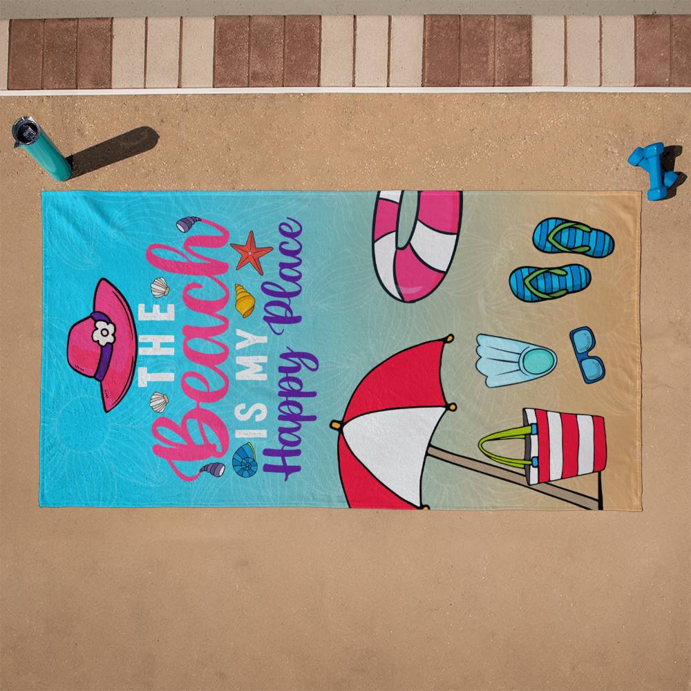 My Happy Place | Beach Towel - Kim’s Signature Beauty & Accessories    (Store description)