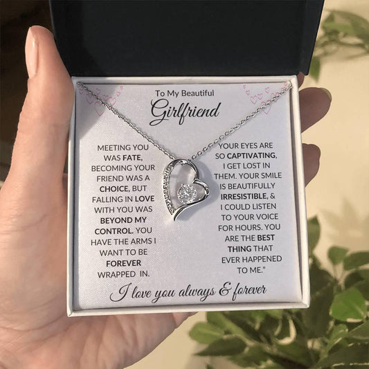 To My Beautiful Girlfriend Forever Heart Necklace - Kim’s Signature Beauty & Accessories    (Store description)