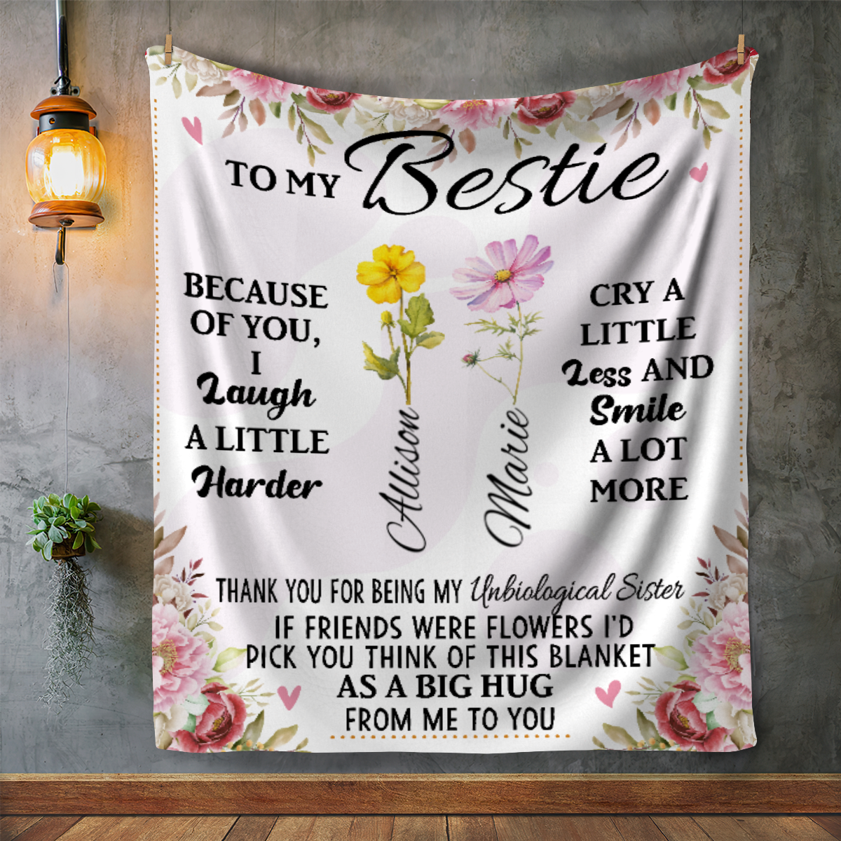 To My Bestie Personalized Fleece Blanket - Kim’s Signature Beauty & Accessories    (Store description)