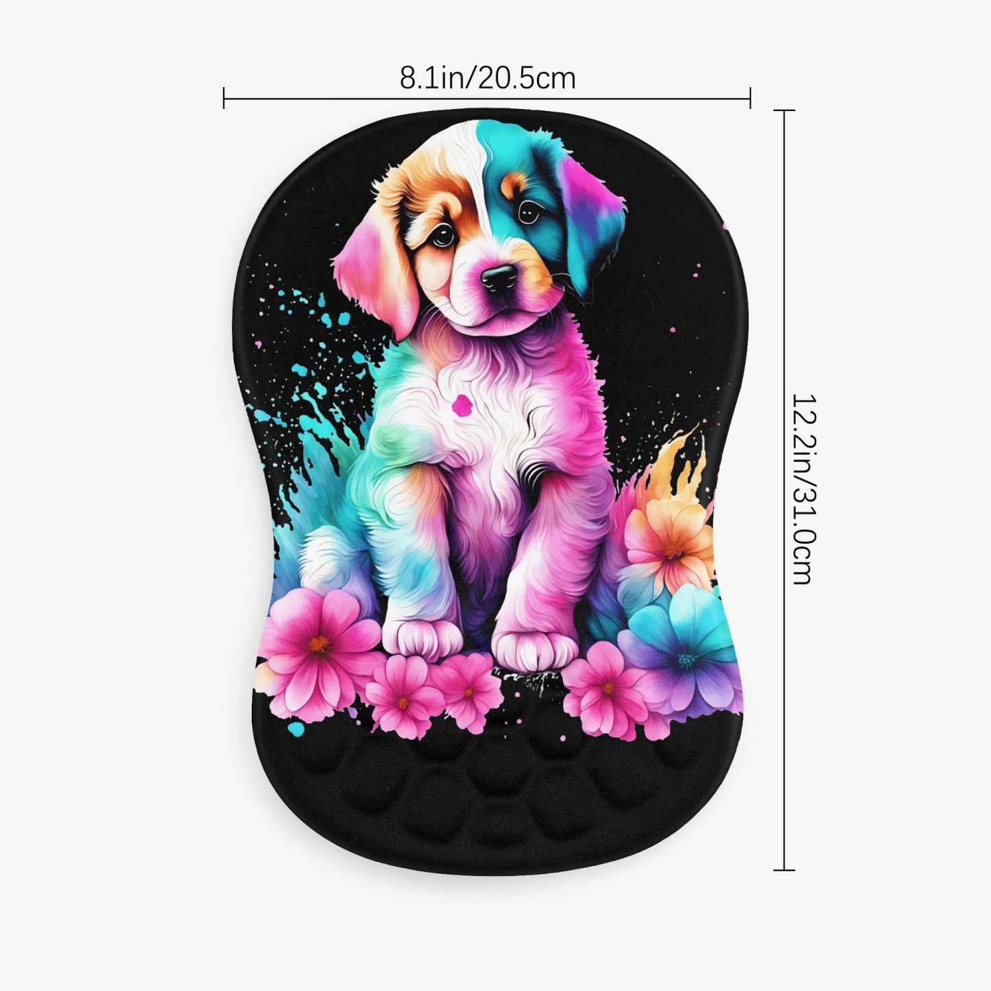 Painted Dog Mouse Pad with Wrist Rest - Kim’s Signature Beauty & Accessories    (Store description)