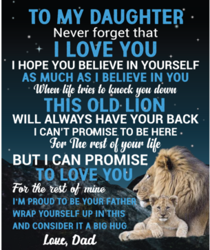 To My Daughter Lion Blanket from Dad - Kim’s Signature Beauty & Accessories    (Store description)