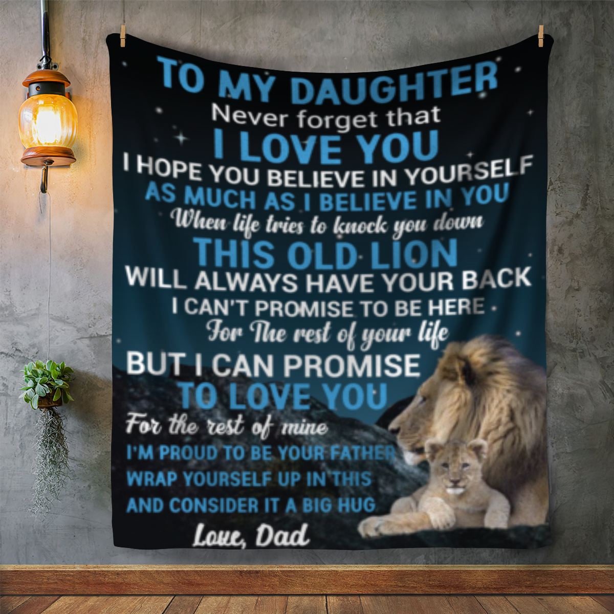 To My Daughter Lion Blanket from Dad - Kim’s Signature Beauty & Accessories    (Store description)